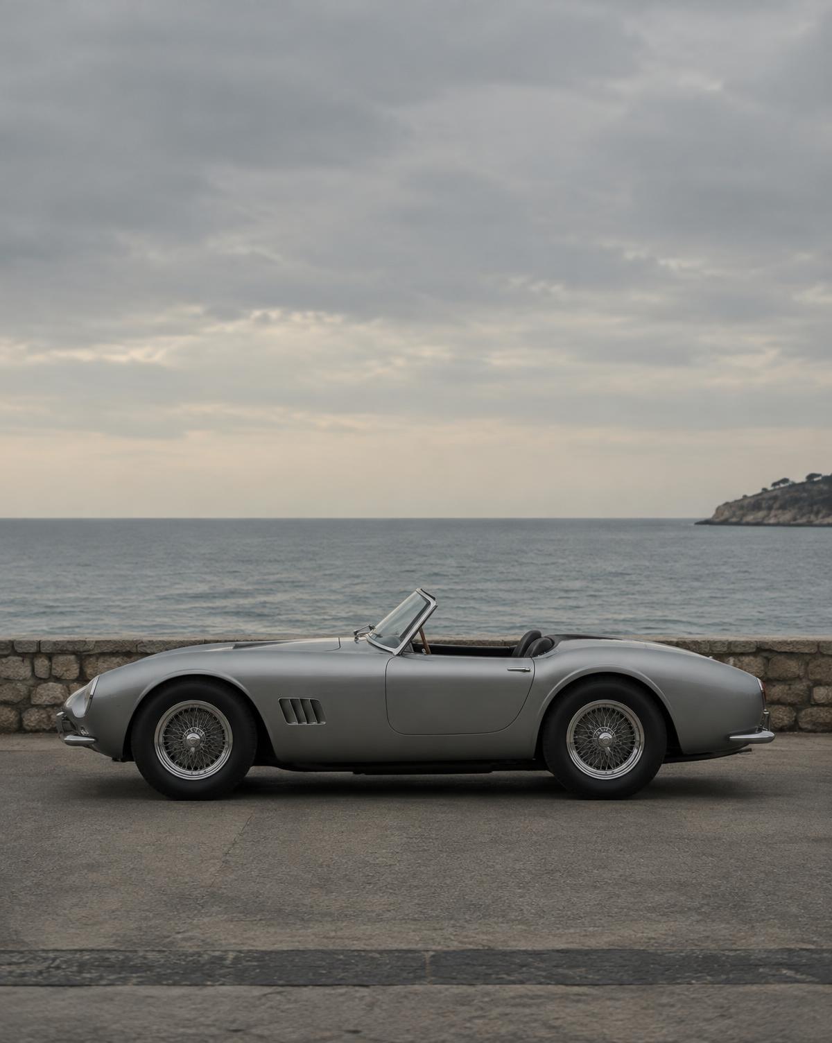 Silver classic spider beside the sea