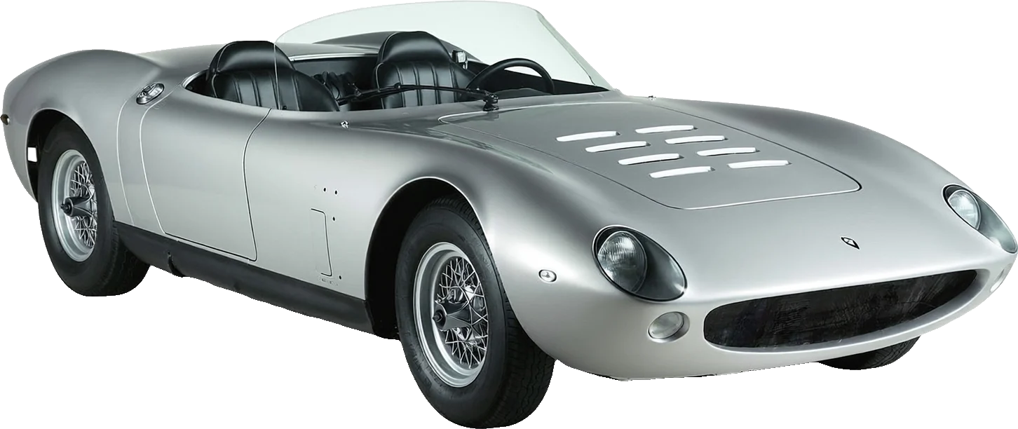Silver classic spider, three-quarter front view